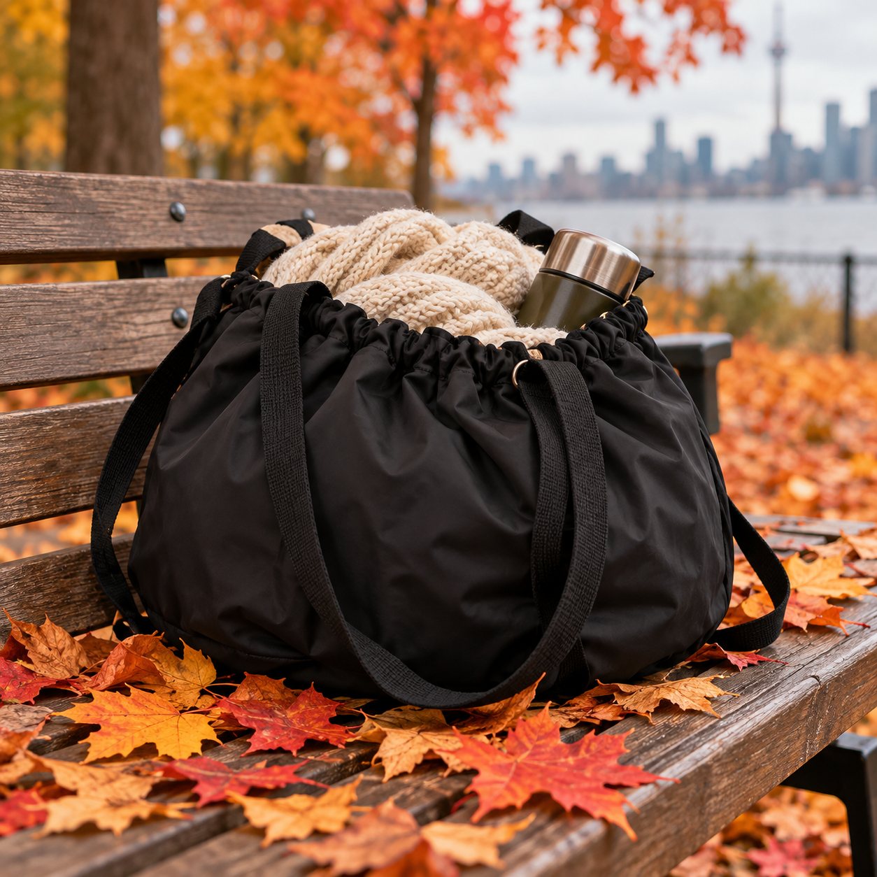 Tossly 2-in-1 Tote Bag & Picnic Mat: Fall days